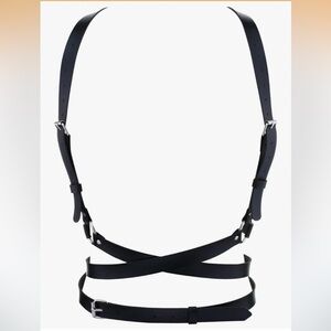 Black Leather Harness Belt